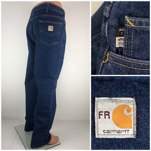 Carhartt Mens 46x32- 45x32(actual) Flame Resistant NFPA Jeans Relaxed Fit Denim